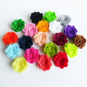 Small flowers, felt roses for crafts, felt embellishments, pick your colors image 3