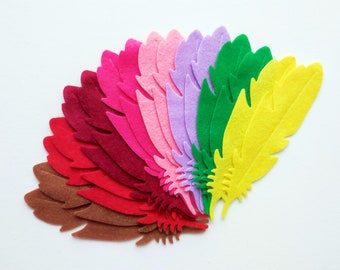 Felt feathers for cratfs, die cuts hat decor