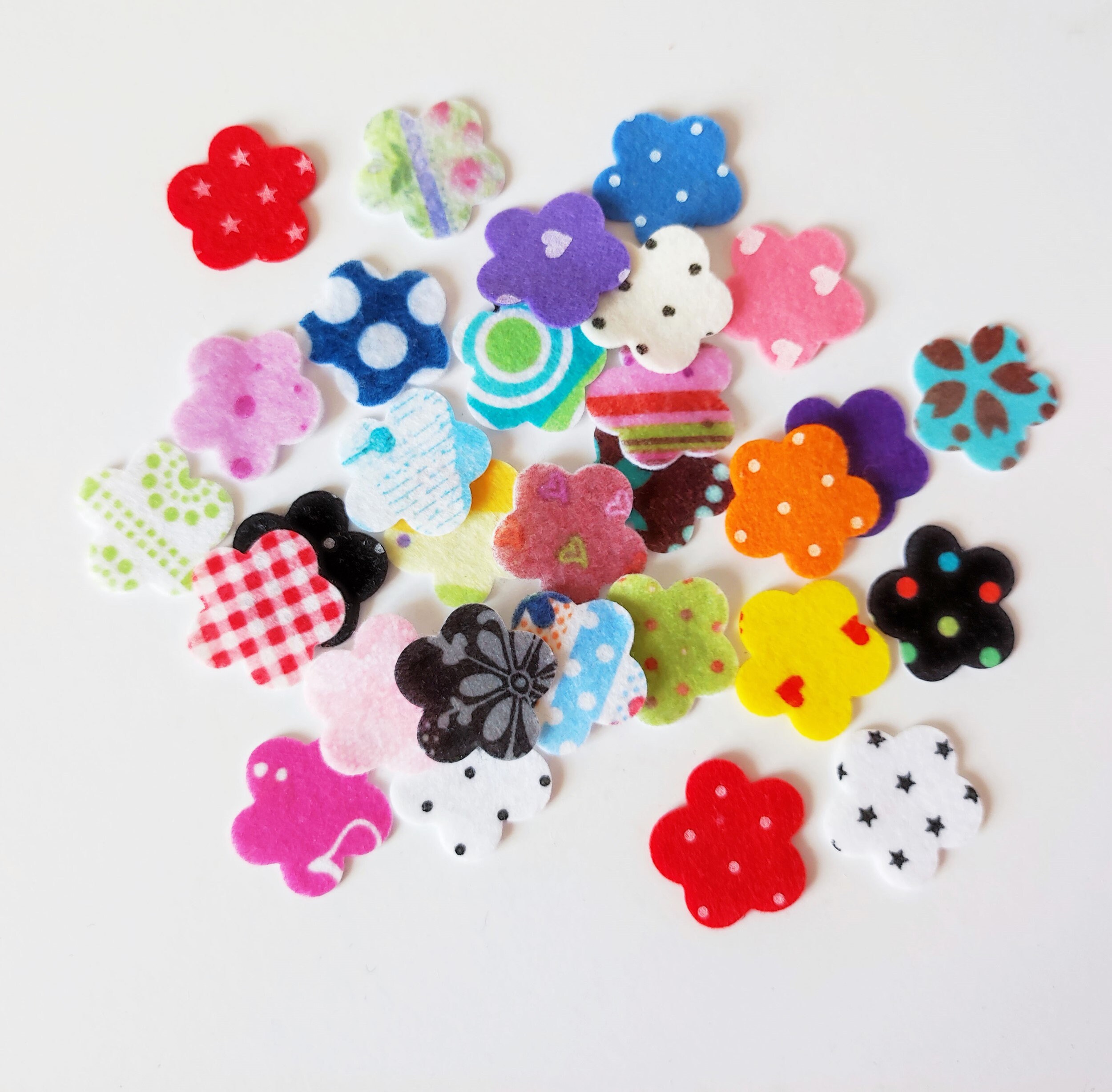 Felt Flowers, Printed Pattern Felt, Small Size - Etsy