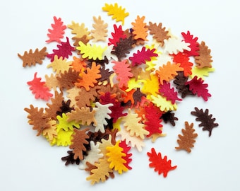 Tiny decorative leaf, felt leaves in fall colors, felt shapes for sewing embellishment, small foliage for floral craft