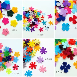 Mixed felt flowers, 290 multicolors flowers, die cuts for scrapbooking, felt supplies, floral craft embellishments image 6