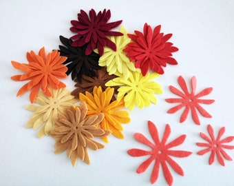 Felt flower daisies, felt shapes for crafts, floral applique, die cut Daisy flowers, craft embellishments