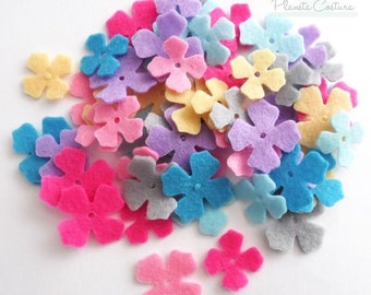 Felt flowers in two sizes, die cuts for table decor, felt supplies