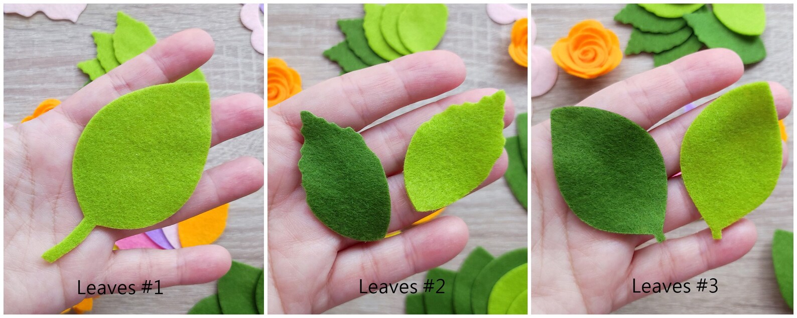 Felt Flowers and Leaves Rolled Flowers in Pastel Colors Felt Etsy