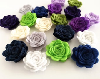 Felt flower for ornaments, Small roses for craft embellishments, scrapbooking supply, flowers for appliques and diy projects