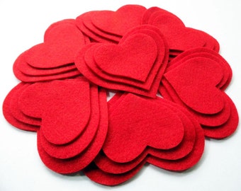 Felt Hearts, Red Hearts, felt Shapes, felt die cut, pre cut felt, felt pack, colorful hearts, headbands supplies