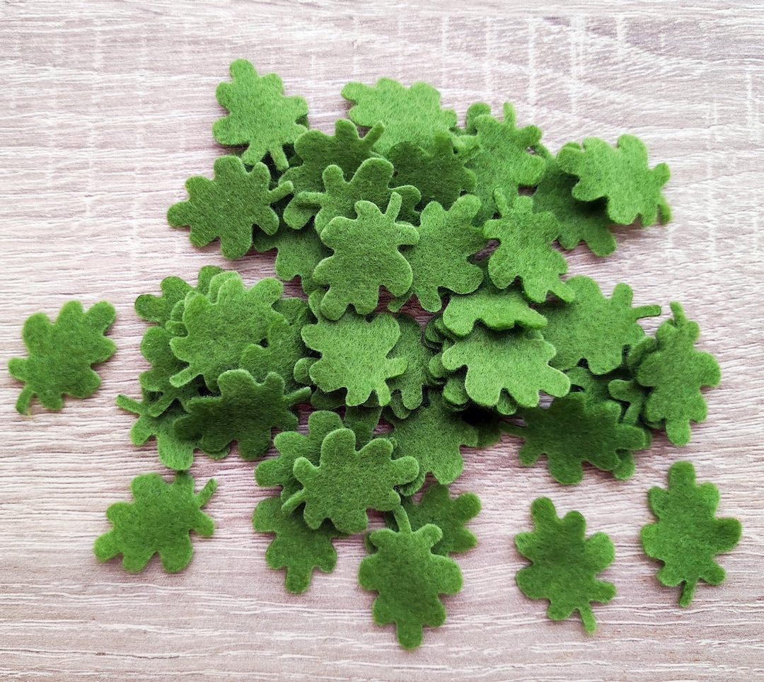 Green Felt Leaves Small Felt Shapes Felt Foliage Die Cuts Etsy