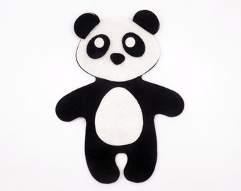 Felt panda bear, die cuts animal, craft embellishments, kids party favors, make your own bear