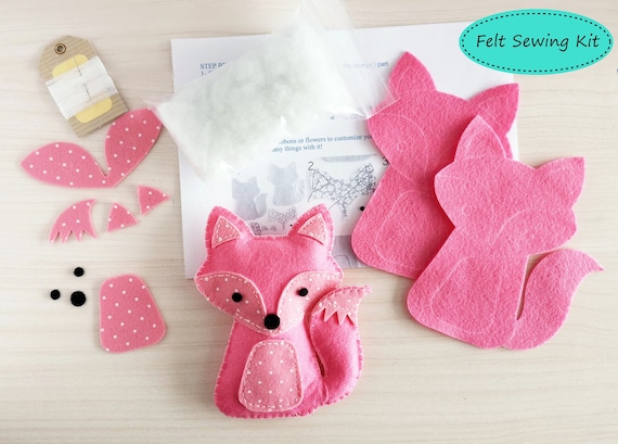 Pink white cute cat ear sewing storage box portable sewing kit diy