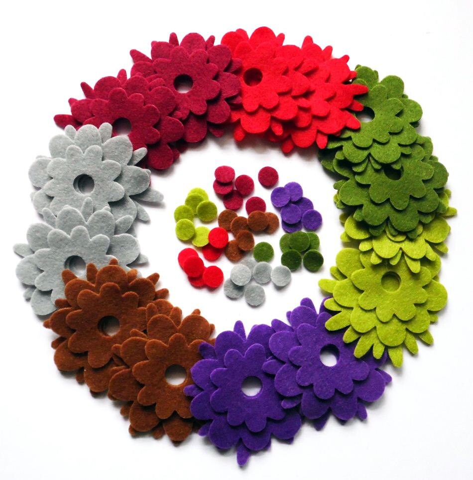 Felt flowers Die cuts Felt Shapes for Sewing and Craft Etsy