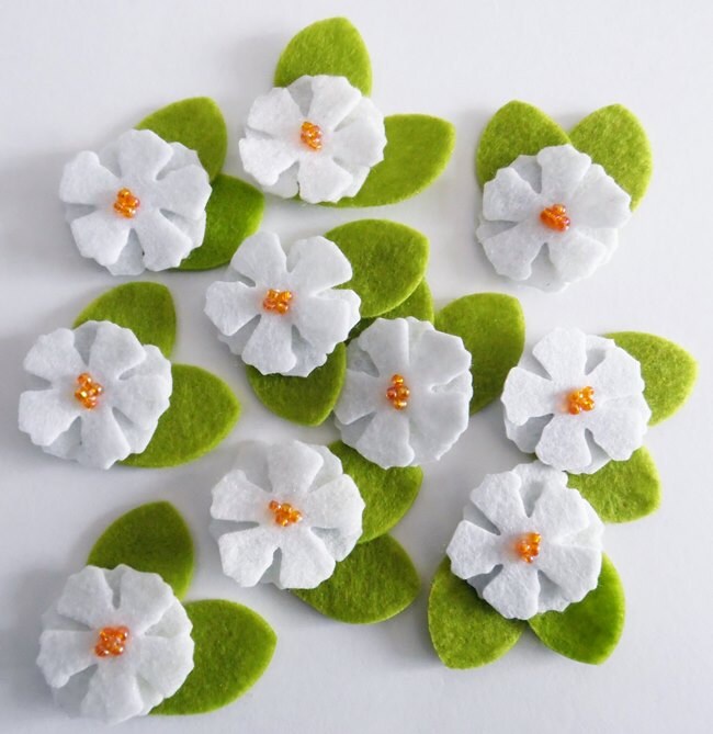 Felt applique Felt Flower applique Felt Flower Etsy