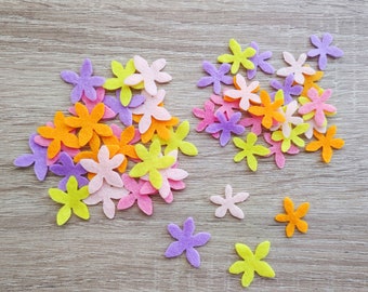 Small felt flowers, Felt shapes for spring table decor, felt cut out, die cuts for crafts, pre cut felt