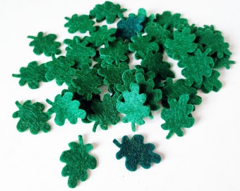 Small felt leaves in dark green, set of 50 tiny felt shapes, green foliage for floral craft, felt embellishment