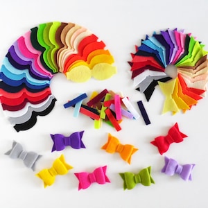 Fiocco in feltro fai da te, decorazioni per fiocchi per capelli, articoli in feltro per l'artigianato