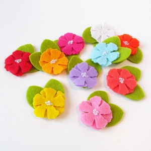 Floral embellishment, small applique, felt flowers patch