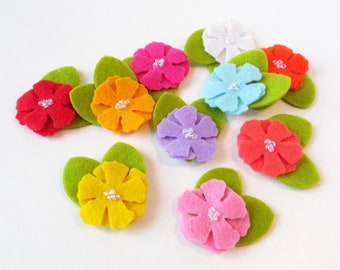 Aplique de flores de fieltro, apliques para broches o diademas