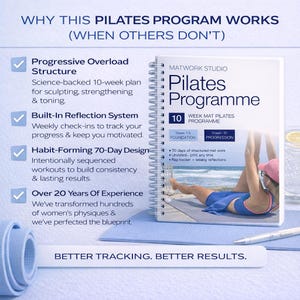 10-Wochen Mat Pilates Programm, Anfängerfreundliches Heimtraining, Kernstärke (PDF)