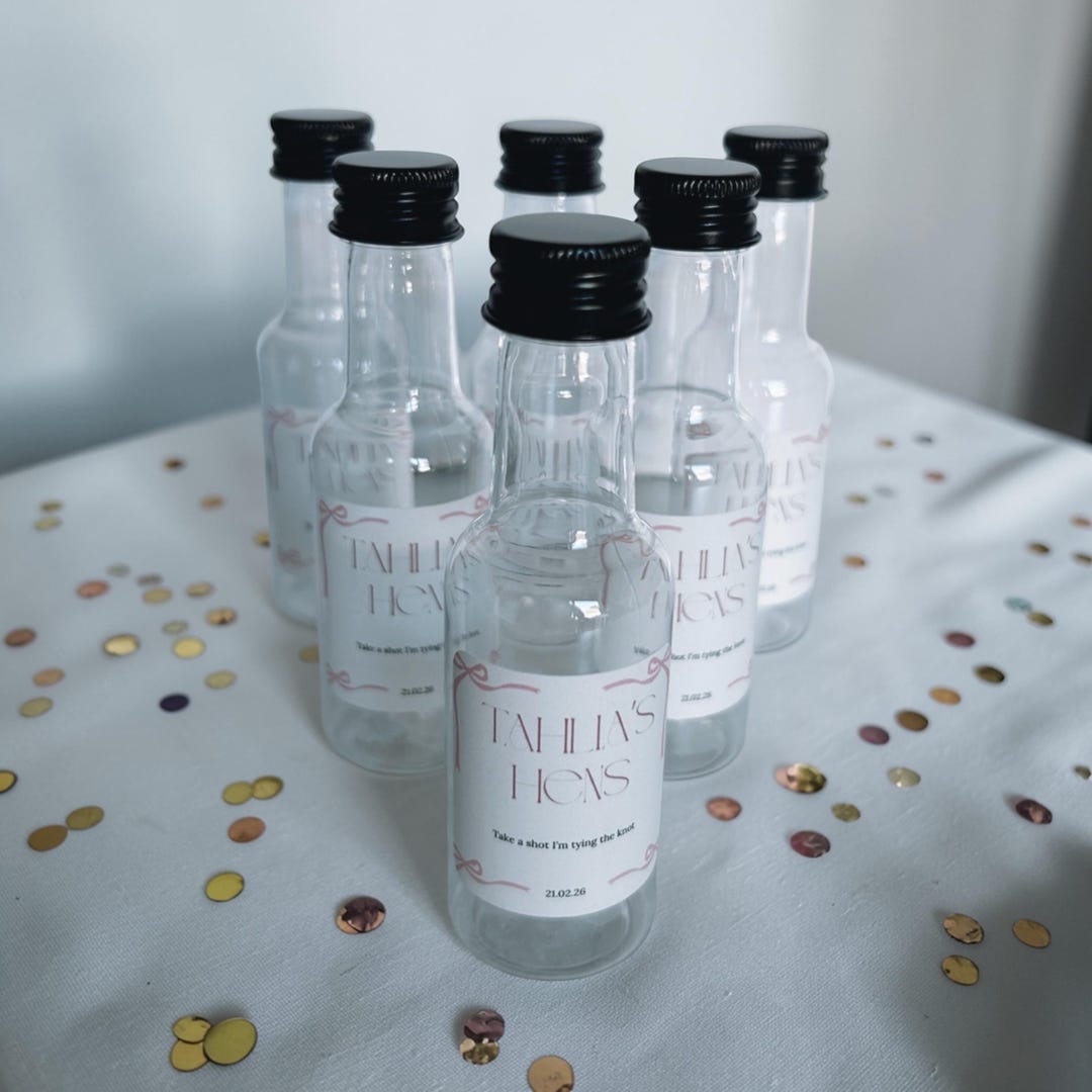Spent Shot Labels Personalised Empty Shot Bottles: Alcohol Labels, Favour, Party ...