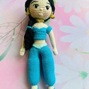 Custom Crochet Princess Doll, Unique Handmade Gift for Girls, Princess Nursery Decor, Snow White, Jasmine, Rapunzel, Moana, Cinderella Jasmine