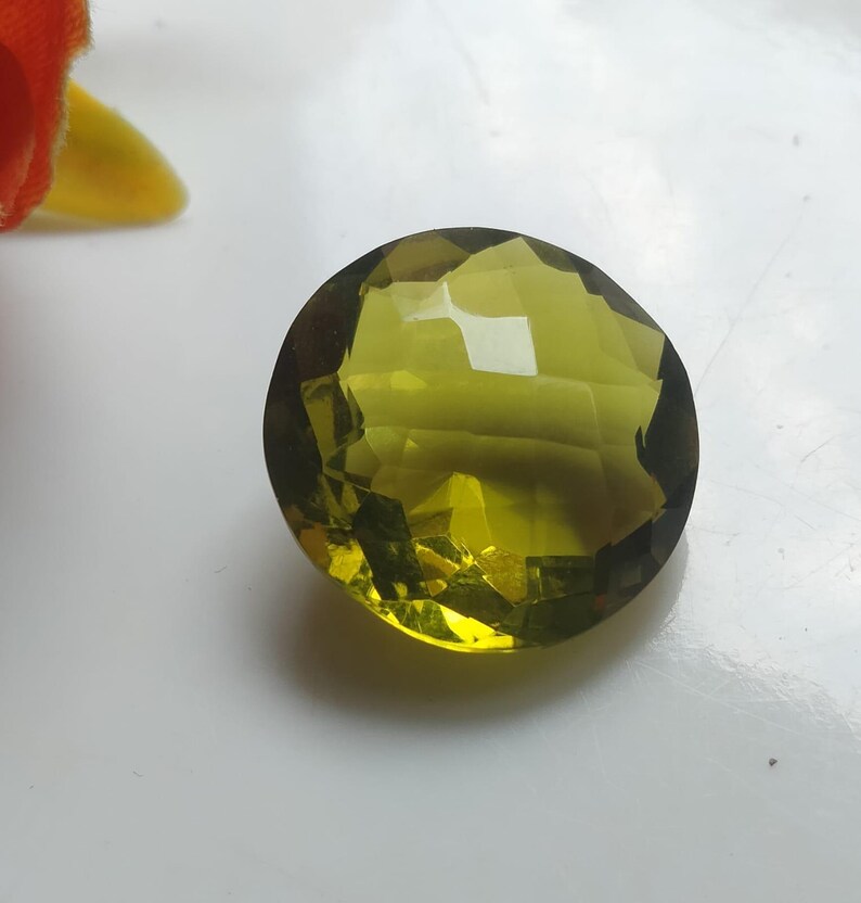 Green Topaz Oval Shape Lab Gemstone (16x16x9mm) | Necklace Jewelry ...