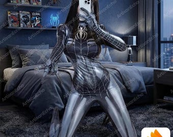 Spider Man Venom Cosplay Bodysuit Superhero Costume Suit Adult Halloween Gift For Her
