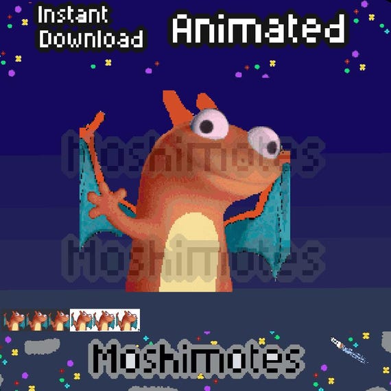 Animated Charizard Lizard Emote - Twitch, Discord, Etc
