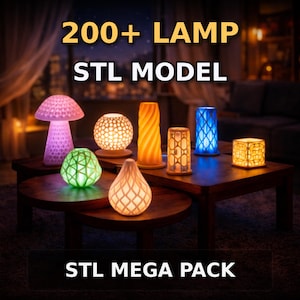 3D Printable Lamp STL Bundle | 200+ Ambient Lighting Models (Digital Download)