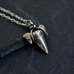 Surfer Necklace, Shark Tooth Necklace, Mens Necklace, Sterling Silver, Good Luck Necklace, Tusk Necklace, Talon Necklace, Beach Jewelry