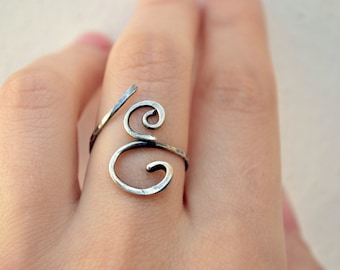 Sterling Silver Initial Ring, Personalized Monogram Ring, Letter Ring, Monogram Jewelry, Bridesmaid Gift Friendship Ring