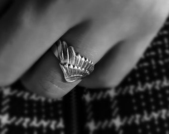 Anillo de ala de ángel en plata de ley, joyería conmemorativa, regalo de Navidad