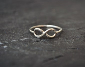 Bague infini, bague en argent sterling, bague de promesse, bague de couple, bague d'amitié, bague de mariage, cadeaux pour elle, cadeau de mère, anniversaire