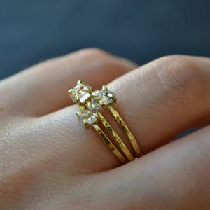 Solid 14k Gold Herkimer Diamond Ring, Herkimer Ring, Herkimer Diamond Engagement Ring, Solitaire Promise Ring Conflict Free image 1