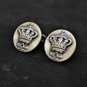 mens accessories, skull cufflinks cuff links, King crown cufflinks, groom mens jewelry, sterling silver cuff links