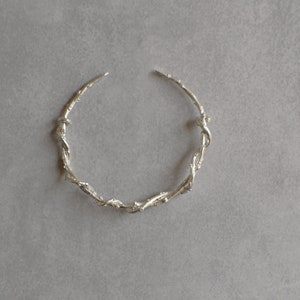 Kvistarmband, Trädgrenarmband i sterlingsilver, Alverarmband, Bröllopsmanschettarmband i skogsmark