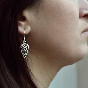 Aztec Arrow Tribal Earrings Sterling Silver Navajo Southwestern Jewelry Sacred Geometry Minimal Festival Earrings