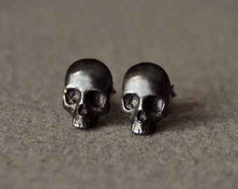 Gothic Skull Earrings Mens Jewelry Skull Skeleton Stud Earrings Biker Goth Punk Jewelry