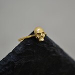 Skull Ring, 14K Solid Gold Skull Ring, Skull Engagement Ring, Gothic Skull Stacking Ring, Small Dainty Skull Ring Jewelry Memento Mori