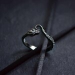 Ouroboros Ring Sterling Silver Snake Ring with Octopus Tentacle Ring Jewelry for Men and Women Eternity Symbol Ring Macabre Creepy Jewelry