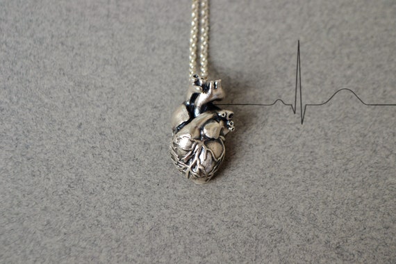 3d Anatomiczne Serce Naszyjnik W Sterling Silver Anatomia Naszyjnik Biologia Biżuteria Gotycki Naszyjnik Medyczny Student Doktor Prezent