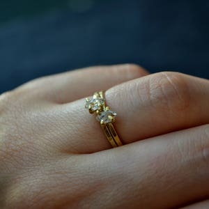 Solid 14k Gold Herkimer Diamond Ring, Herkimer Ring, Herkimer Diamond Engagement Ring, Solitaire Promise Ring Conflict Free image 4