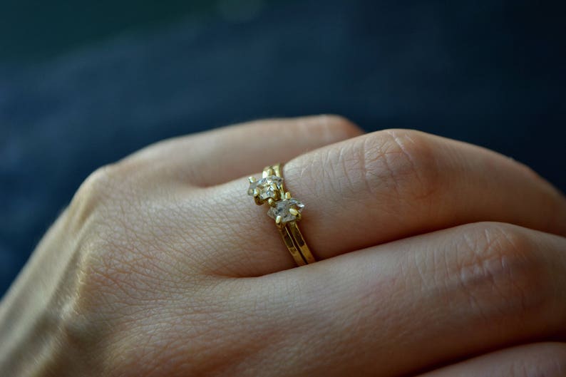 Solid 14k Gold Herkimer Diamond Ring, Herkimer Ring, Herkimer Diamond Engagement Ring, Solitaire Promise Ring Conflict Free image 4