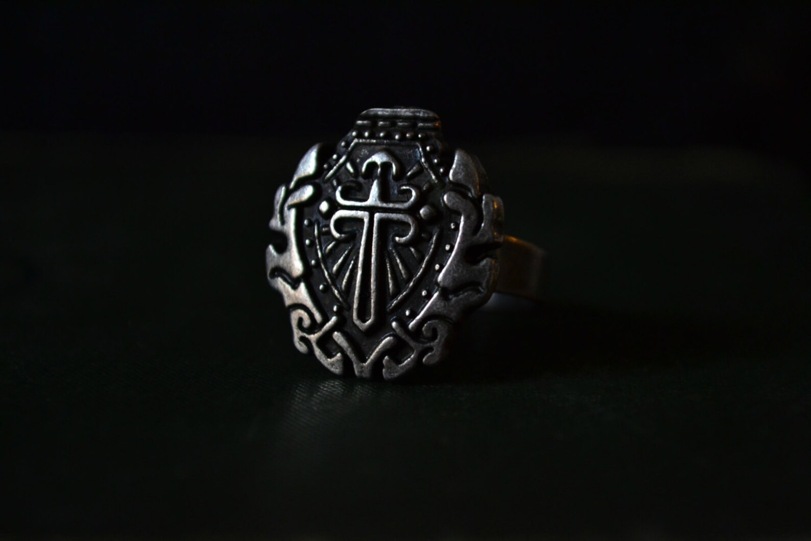 Sterling Silver Gothic Cross Ring Mens Jewelry Medieval Crest Etsy