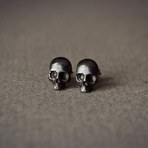 Gothic Skull Earrings Mens Jewelry Skull Skeleton Stud - Etsy