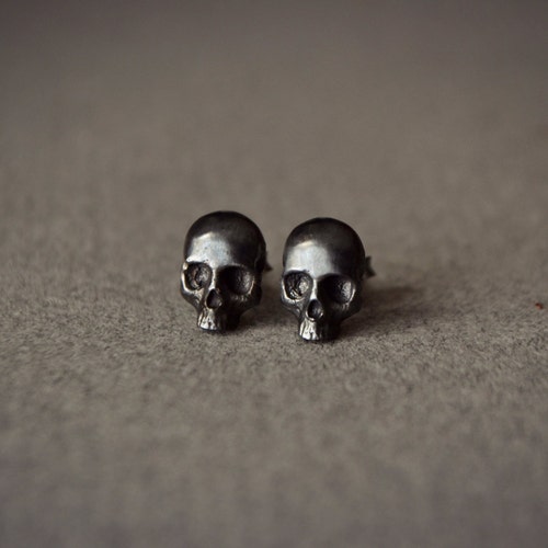 Gothic Skull Earrings Mens Jewelry Skull Skeleton Stud Etsy