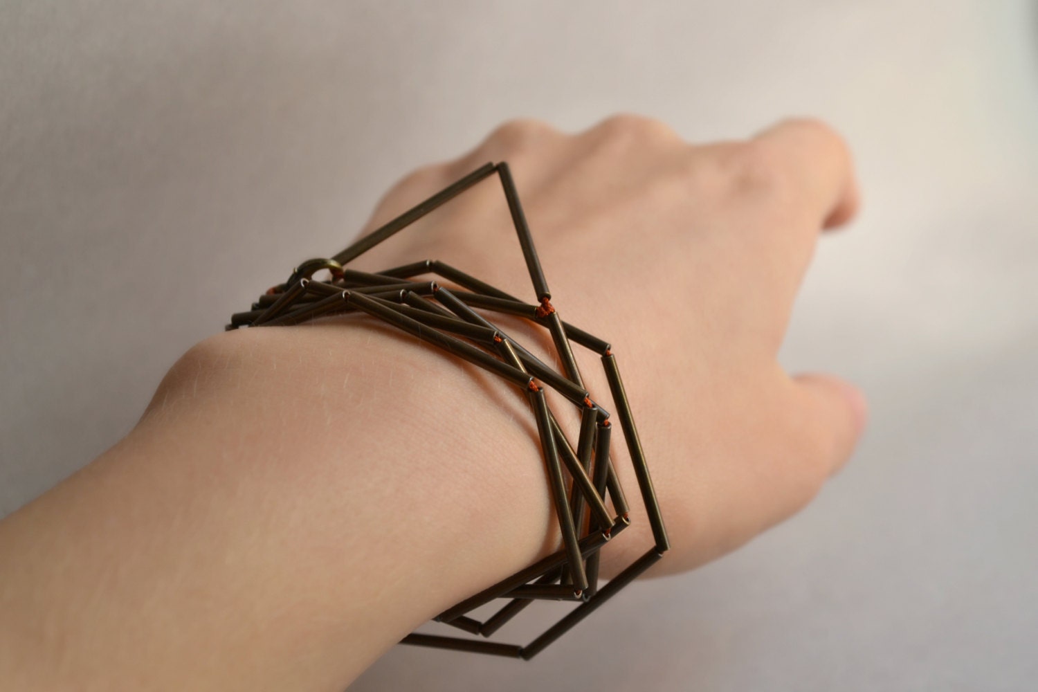 Geometrical Shape Triple-Layer Bracelet
