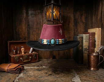 Handgemachte Western Fedora Cowboyhut aus Leder