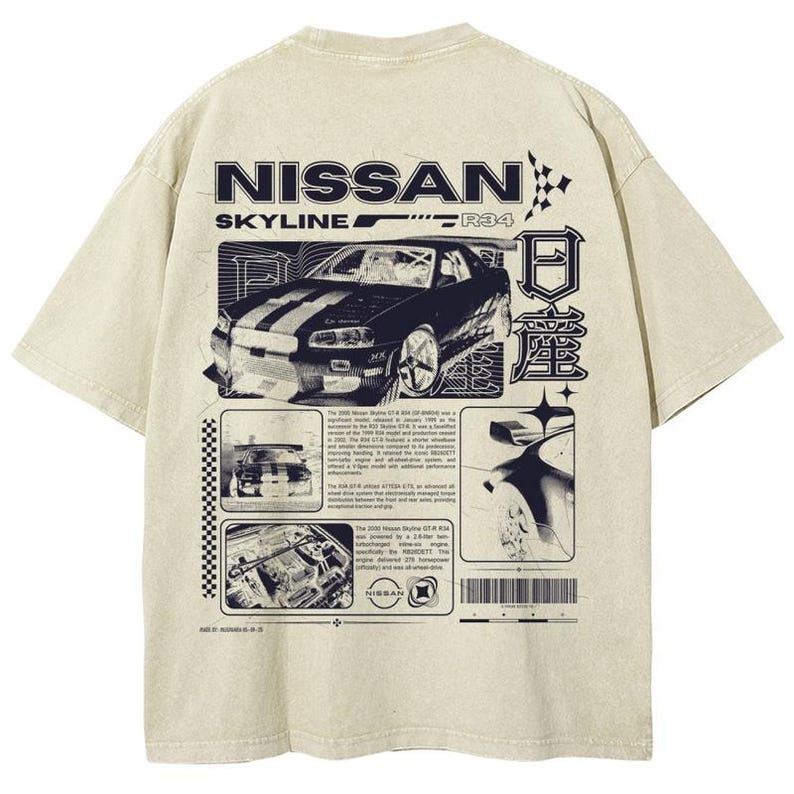 Camiseta con estampado de coche JDM vintage, camiseta retro de coche deportivo japonés, camiseta gráfica de carreras estilo streetwear. imagen 3
