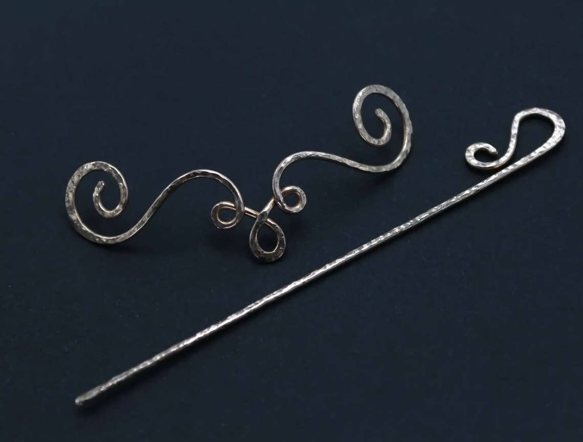 Rustic Sweater Pin Shawl Pin Scarf Pin Sterling Brooch Safety Etsy