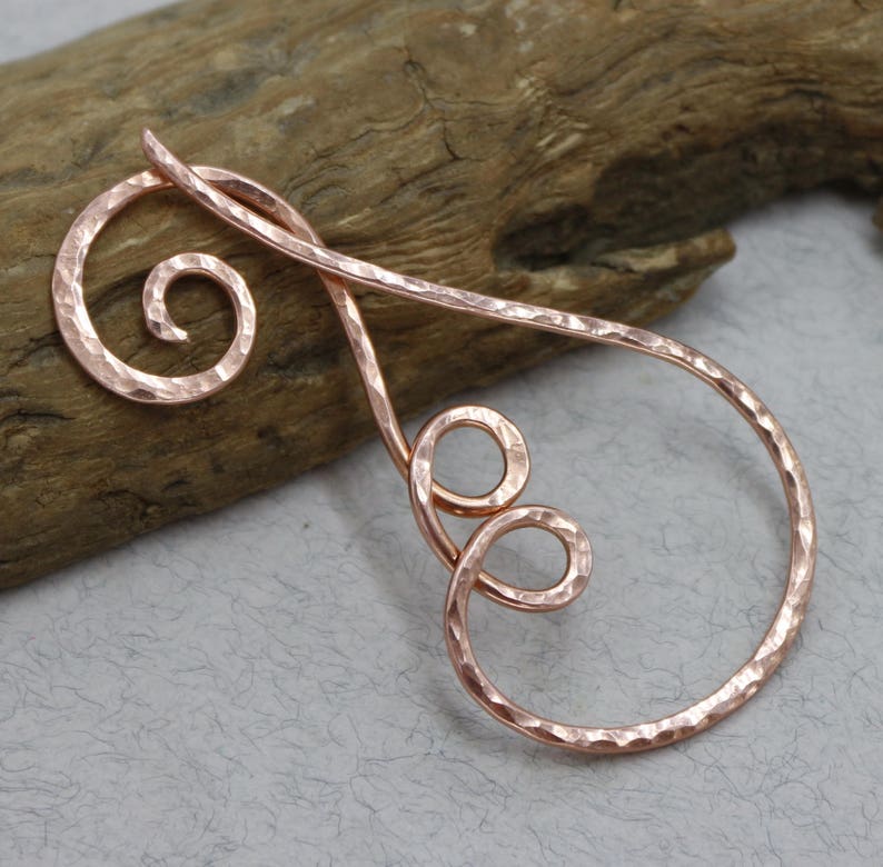 Shawl Pin Scarf Pin Sweater Pin Copper Jewelry Wire Wrap Etsy