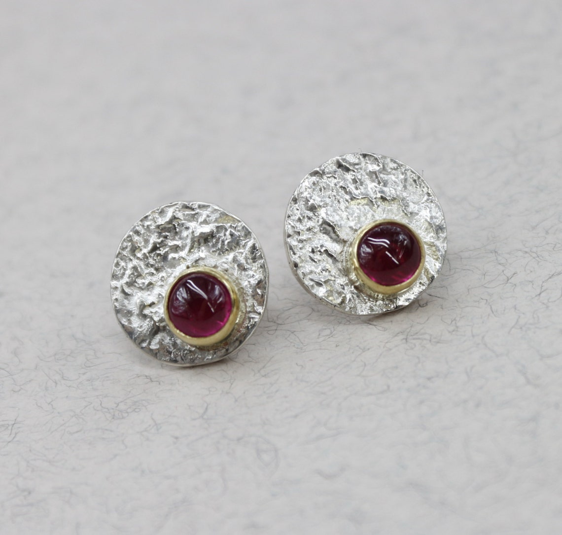 Tiny ruby earrings Clearance